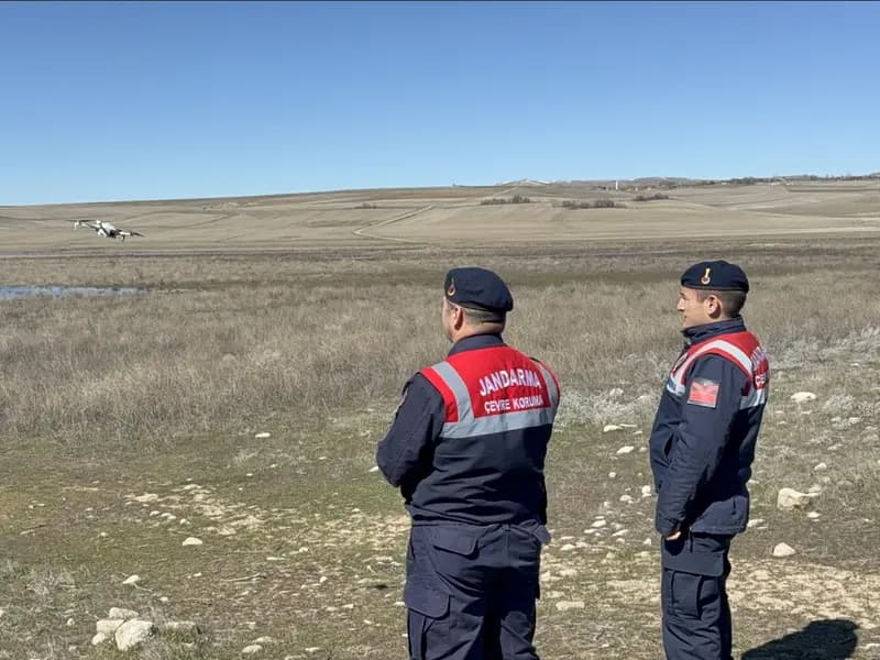 Yozgat'ta Jandarma, Flamingoları 24 Saat Gözetliyor